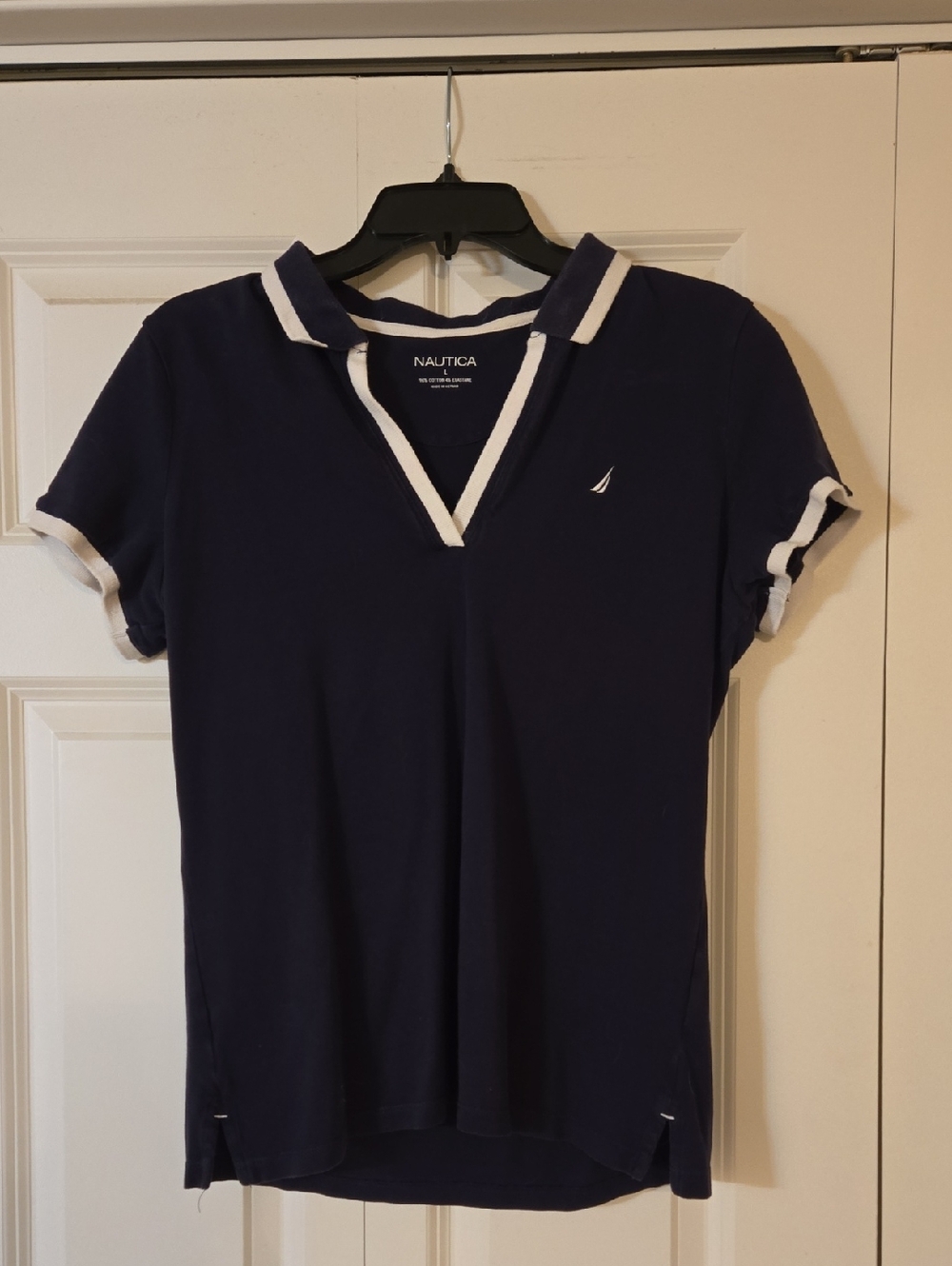 Nautica Navy Short-Sleeve Polo with White Trim